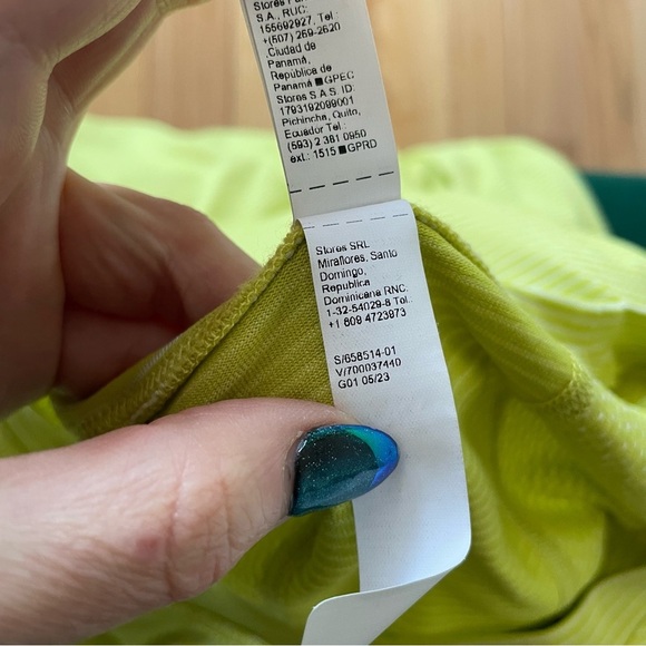 Athleta Momentum Seamless Citron Yellow Mini Stripe Long Sleeve Top 658514 EUC S - Picture 9 of 10